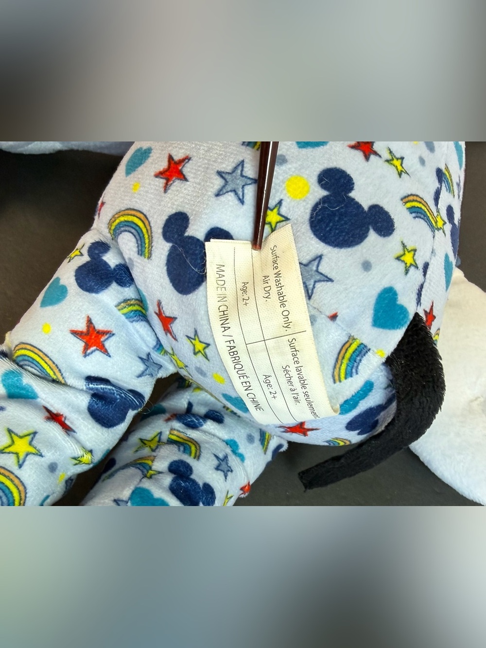 Disney Plush Pair Mickey & Minnie Pajamas Bedtime Sleep Just Play Rare Blue Pink - Picture 12 of 14
